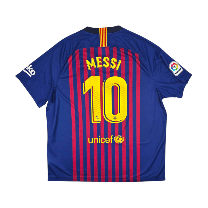 2018/19 Barcelona Home Football Shirt (2XL) Nike #10 Messi - Football Finery - FF300420