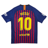 2018/19 Barcelona Home Football Shirt (M) Nike 10 Messi - Football Finery - FF302468
