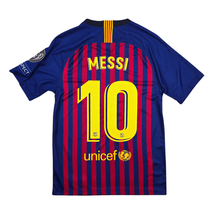 2018/19 Barcelona Home Football Shirt (S) Nike 10 Messi - Football Finery - FF304413