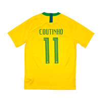2018/19 Brazil Home Football Shirt (M) Nike #11 Coutinho - Football Finery - FF300678