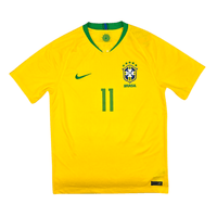 2018/19 Brazil Home Football Shirt (M) Nike #11 Coutinho - Football Finery - FF300678