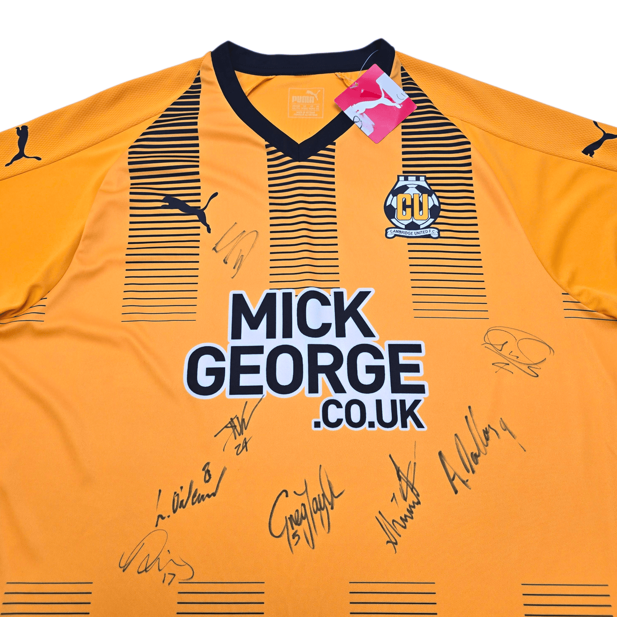 2018/19 Cambridge United Home Football Shirt (2XL) Puma (BNWTs) Squad Signed - Football Finery - FF303964