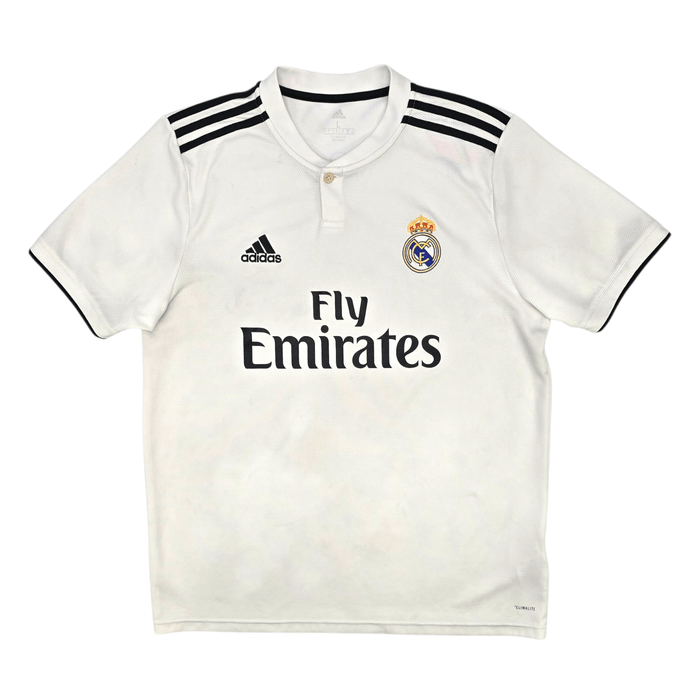 2018/19 Real Madrid Home Football Shirt (L) Adidas 9 Benzema - Football Finery - FF301124