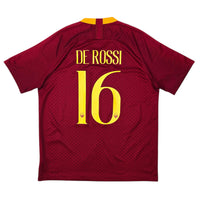 2018/19 Roma Home Football Shirt (L) Nike 16 De Rossi - Football Finery - FF304613