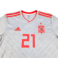 2018/19 Spain Away Football Shirt (M) Adidas 21 Silva - Football Finery - FF301112