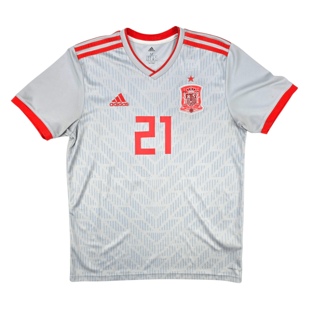 2018/19 Spain Away Football Shirt (M) Adidas 21 Silva - Football Finery - FF301112