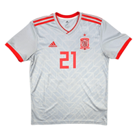 2018/19 Spain Away Football Shirt (M) Adidas 21 Silva - Football Finery - FF301112