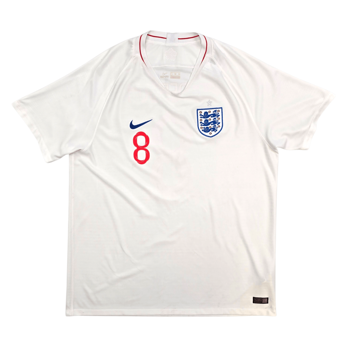 2018/20 England Home Football Shirt (2XL) Nike 8 Henderson - Football Finery - FF304566