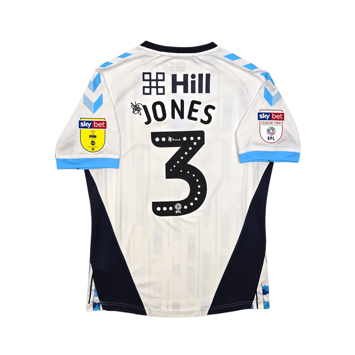 2019/20 Cambridge United Away Football Shirt (M) Hummel 3 Jones (Matchworn) - Football Finery - FF303473