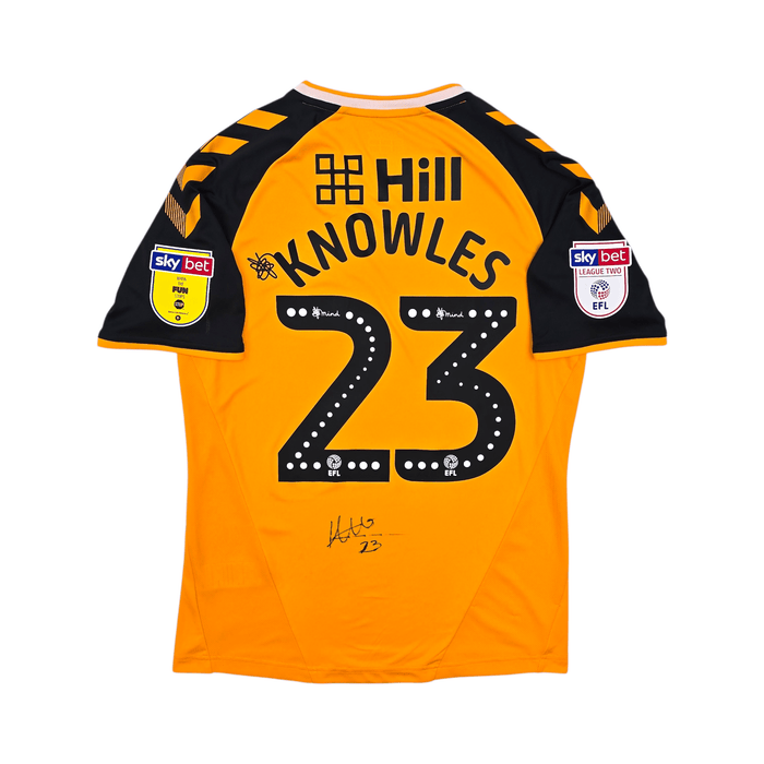 2019/20 Cambridge United Home Football Shirt (M) Hummel 23 Knowles (Matchworn /Signed) - Football Finery - FF303753