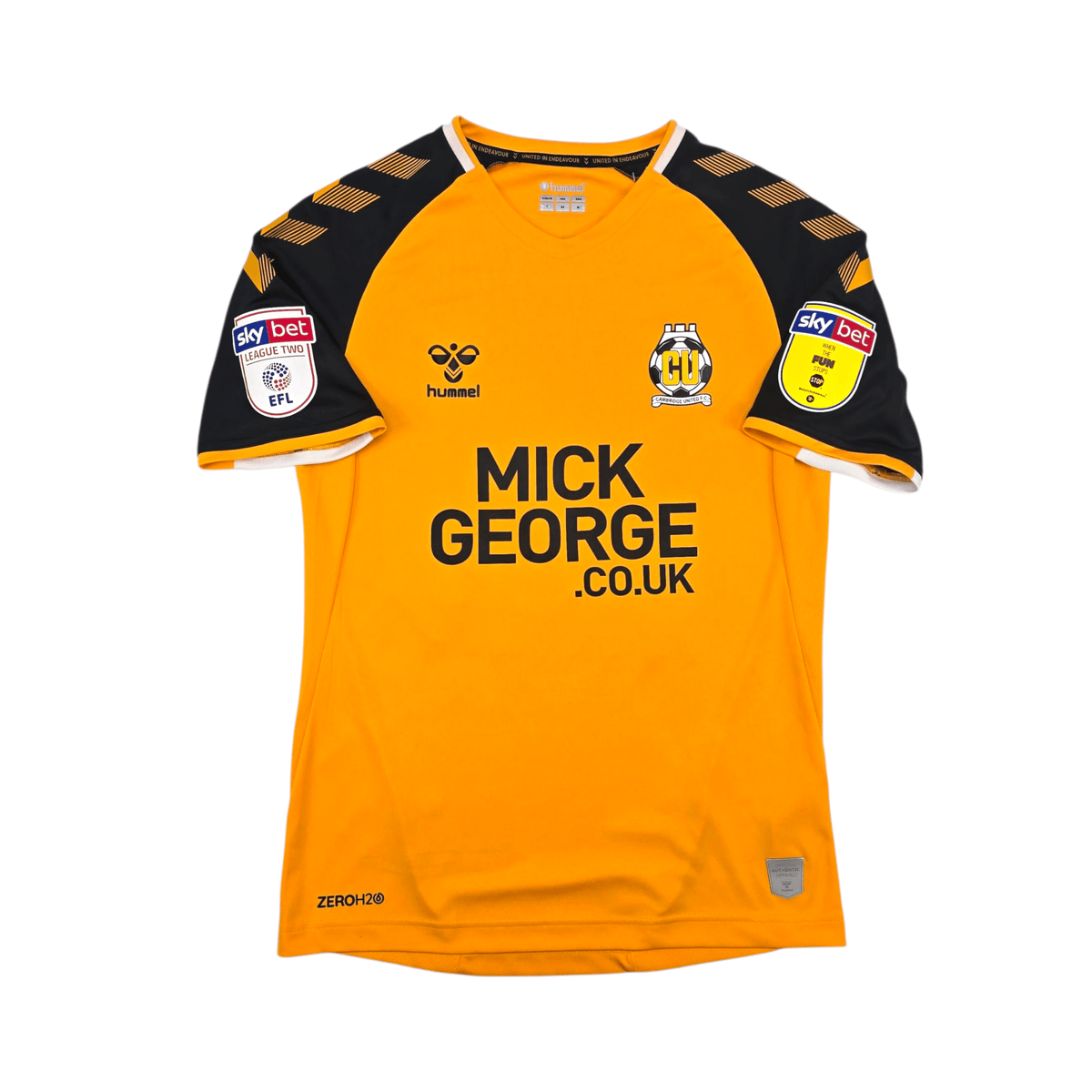 2019/20 Cambridge United Home Football Shirt (S) Hummel 15 Mullin - Football Finery - FF303177