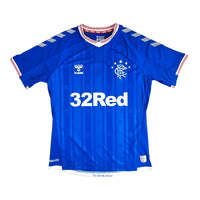 2019/20 Glasgow Rangers Home Football Shirt (M) Hummel # 9 Defoe - Football Finery - FF202433
