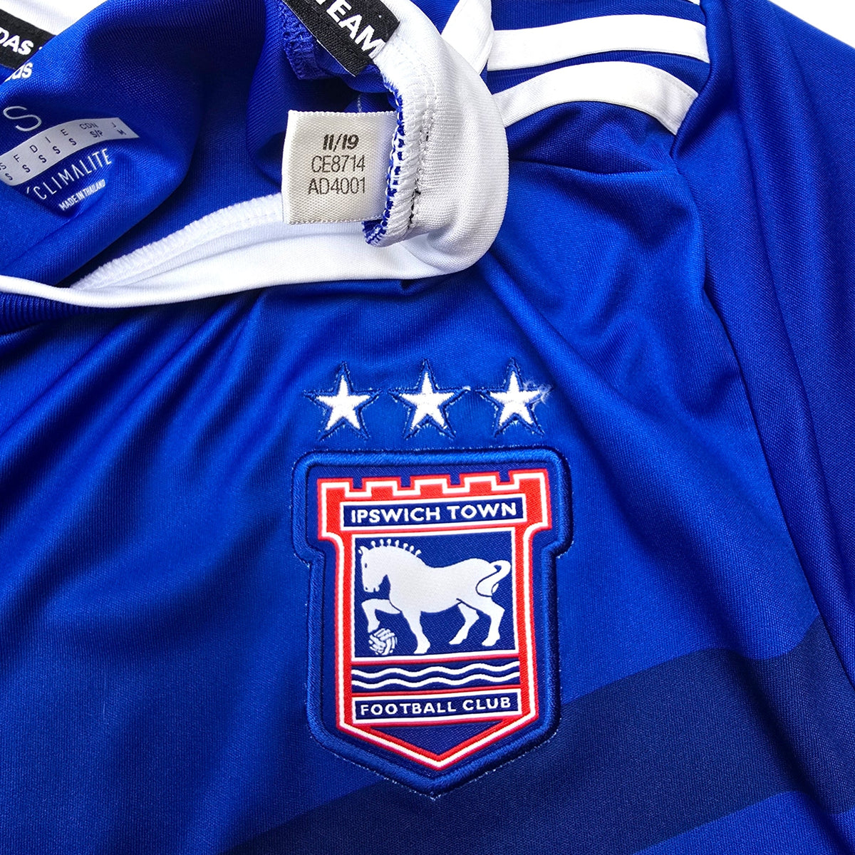 2019/20 Ipswich Town Home Football Shirt (S) Adidas - Football Finery - FF304416