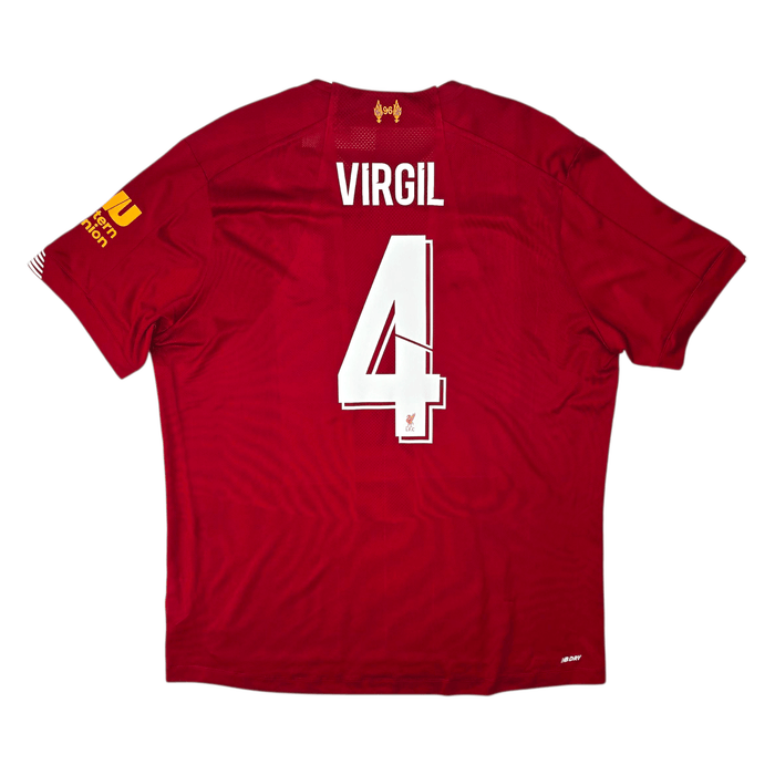2019/20 Liverpool Home Football Shirt (XL) New Balance 4 Virgil - Football Finery - FF301087