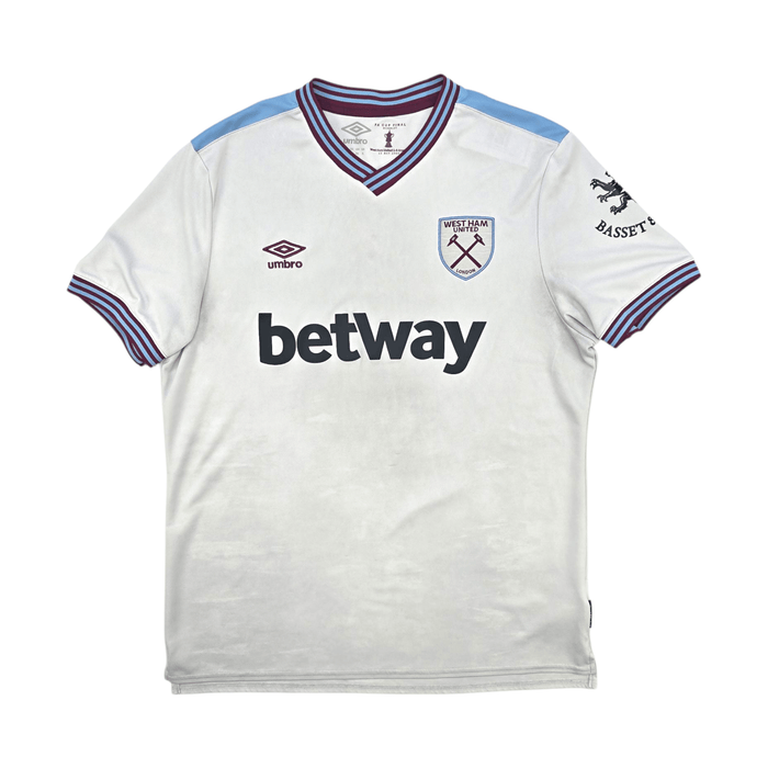 2019/20 West Ham United Away Football Shirt (XL) Umbro #41 Rice - Football Finery - FF300450