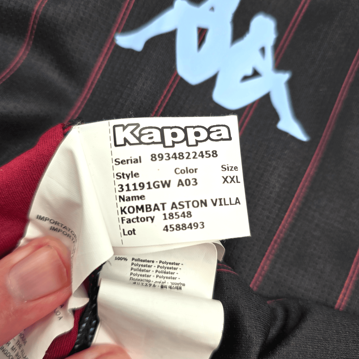 2020/21 Aston Villa Away Football Shirt (2XL) Kappa - Football Finery - FF305404