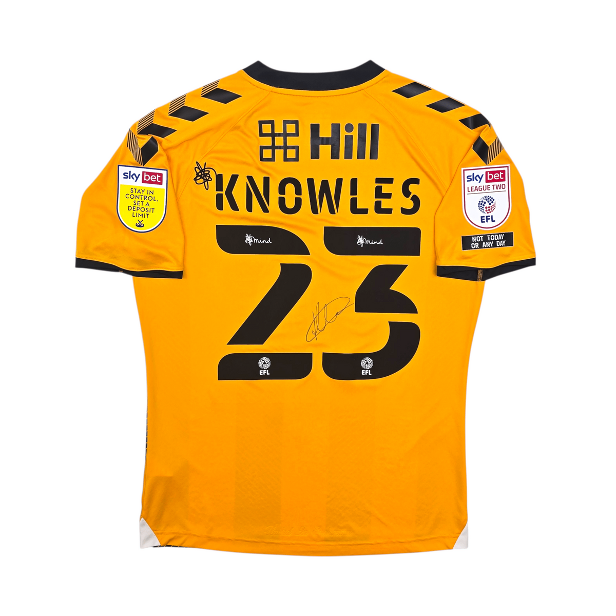 2020/21 Cambridge United Home Football Shirt (M) Hummel 23 Knowles (Matchworn / Signed) - Football Finery - FF303756