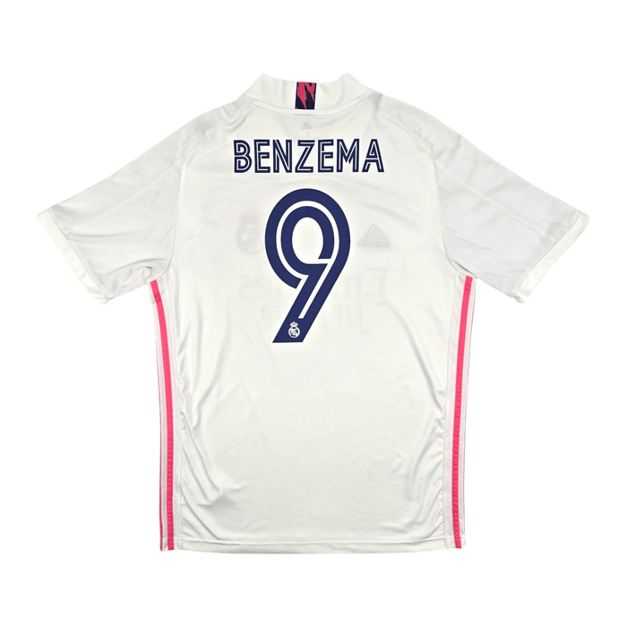 2020/21 Real Madrid Home Football Shirt (L) Adidas #9 Benzema - Football Finery - FF300161