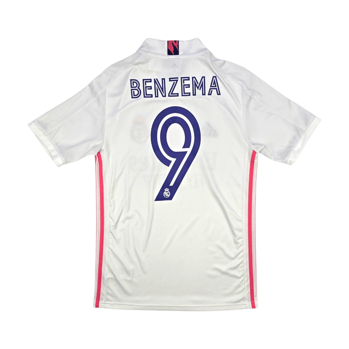 2020/21 Real Madrid Home Football Shirt (S) Adidas 9 Benzema - Football Finery - FF301113