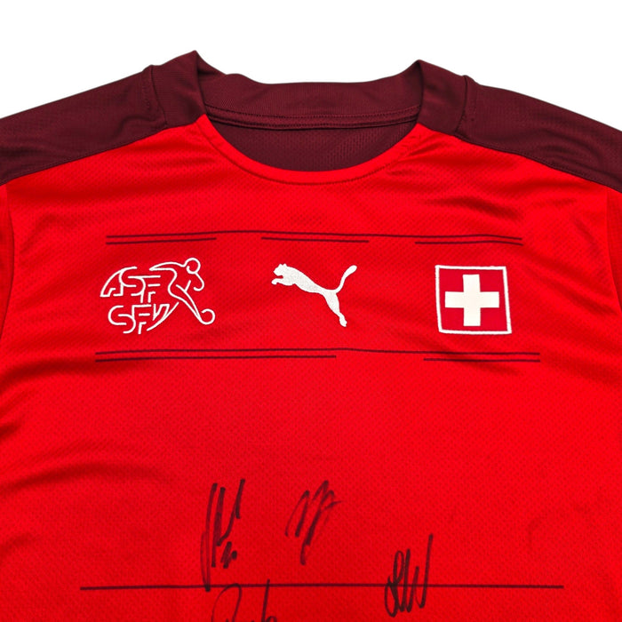 2020/21 Switzerland Home Football Shirt (M) Puma (Squad Signed) - Football Finery - FF304486