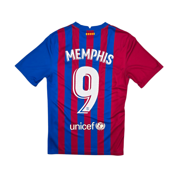 2021/22 Barcelona Home Football Shirt (S) Nike 9 Memphis - Football Finery - FF300967