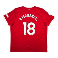2021/22 Manchester United Home Football Shirt (2XL) Adidas 18 B.Fernandes - Football Finery - FF304303