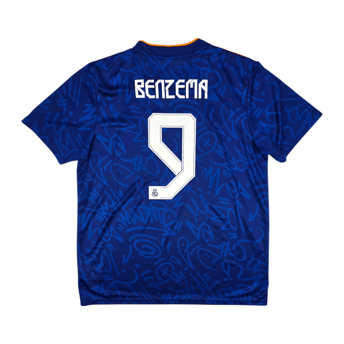 2021/22 Real Madrid Away Football Shirt (XL) Adidas 9 Benzema - Football Finery - FF302541