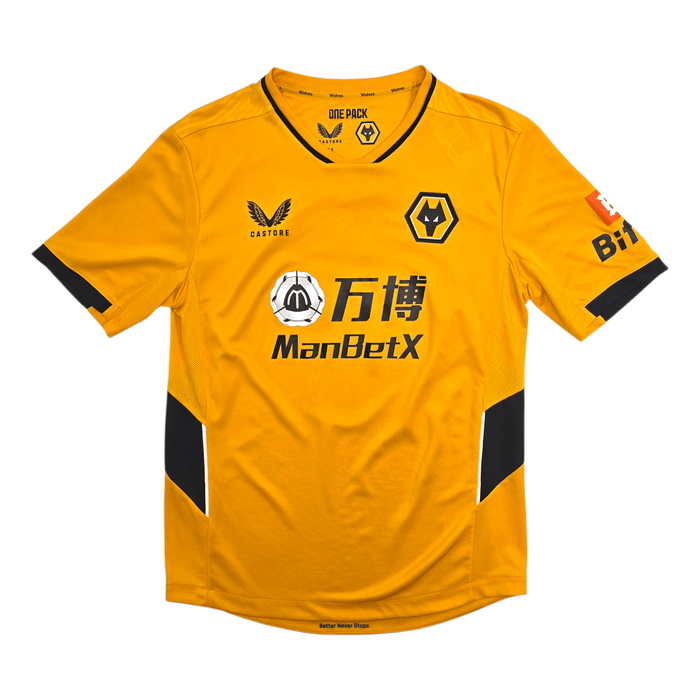 2021/22 Wolverhampton Wanderers Home Football Shirt (M) Castore 7 Neto - Football Finery - FF303244