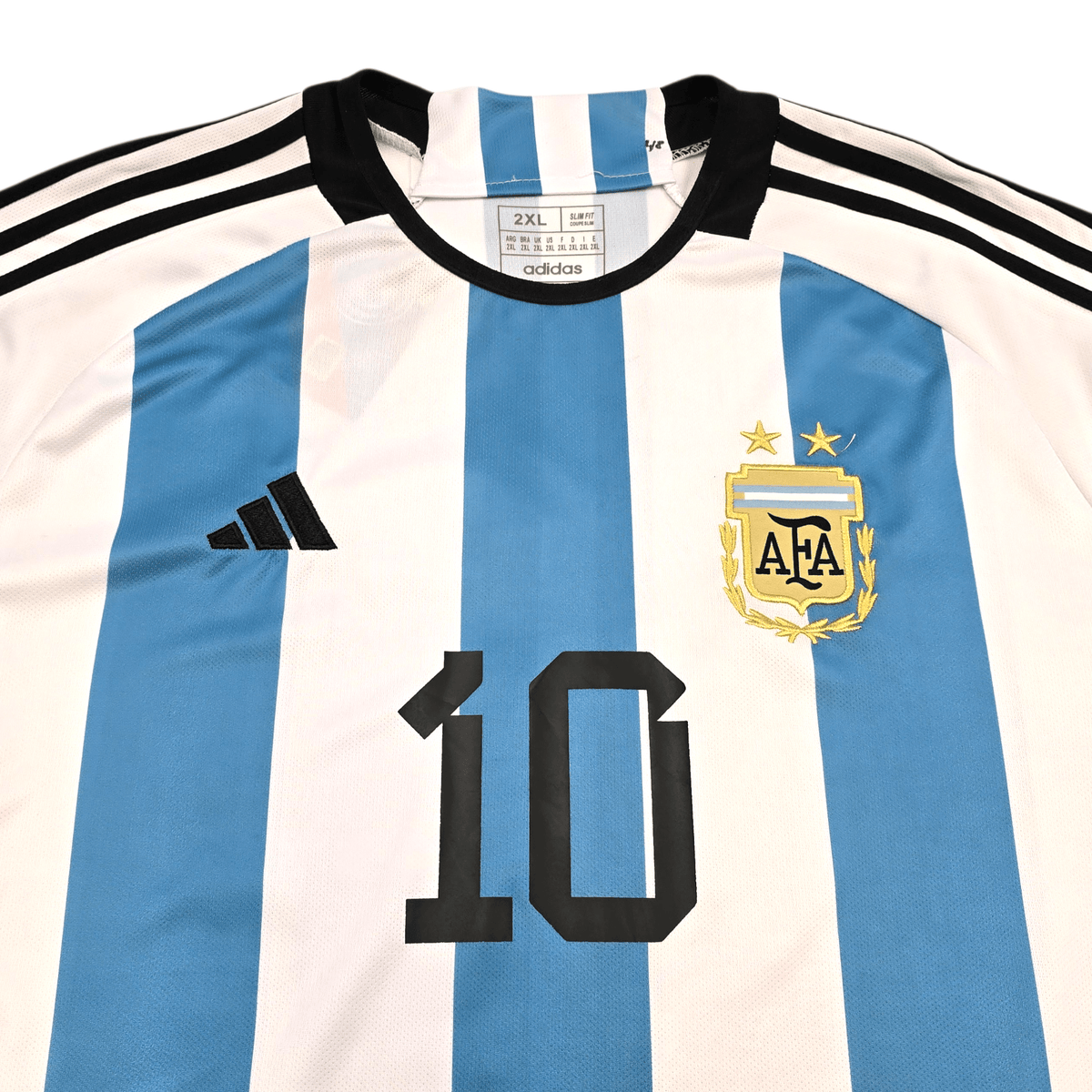 2022/23 Argentina Home Football Shirt (2XL) Adidas 10 Messi - Football Finery - FF303276
