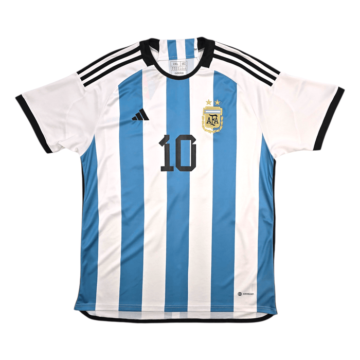 2022/23 Argentina Home Football Shirt (2XL) Adidas 10 Messi - Football Finery - FF303276