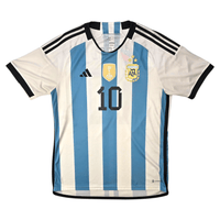2022/23 Argentina Home Football Shirt (L) Adidas 10 Messi - Football Finery - FF302491