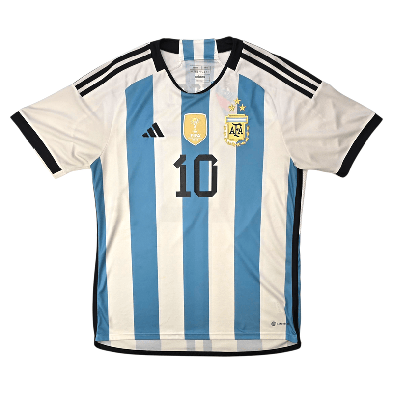 2022/23 Argentina Home Football Shirt (L) Adidas 10 Messi - Football Finery - FF302491
