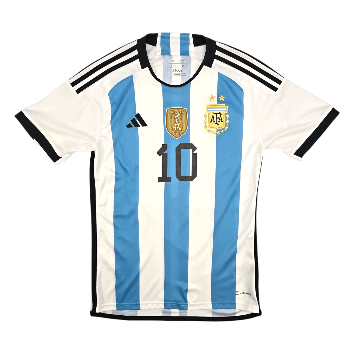 2022/23 Argentina Home Football Shirt (S) Adidas 10 Messi - Football Finery - FF300960