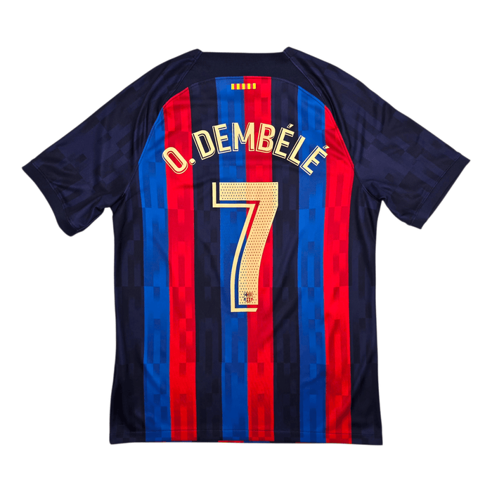 2022/23 Barcelona Home Football Shirt (M) Nike 7 O.Dembele (OVO Drake) - Football Finery - FF303741
