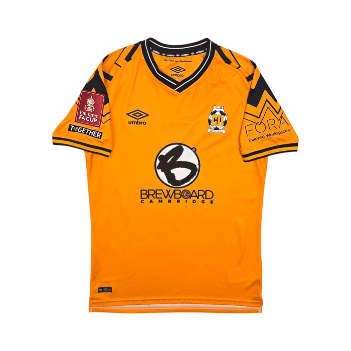 2022/23 Cambridge United Home Football Shirt (M) Umbro 24 Cousins (Matchworn / FA Cup) - Football Finery - FF303754