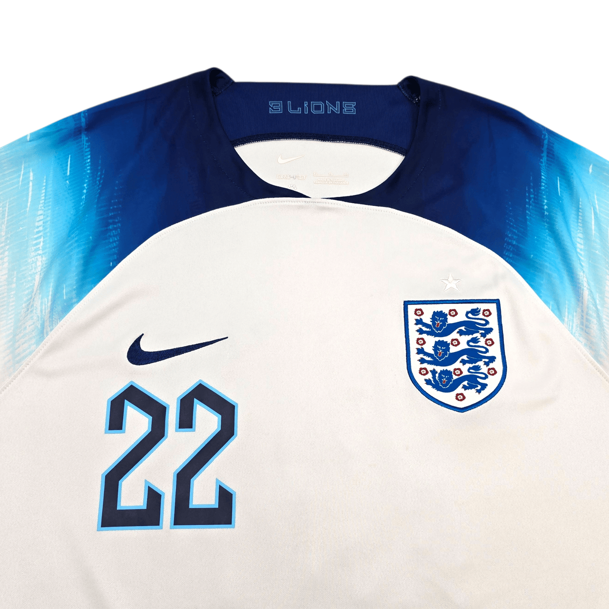 2022/23 England Home Football Shirt (XL) Nike 22 Bellingham - Football Finery - FF303926