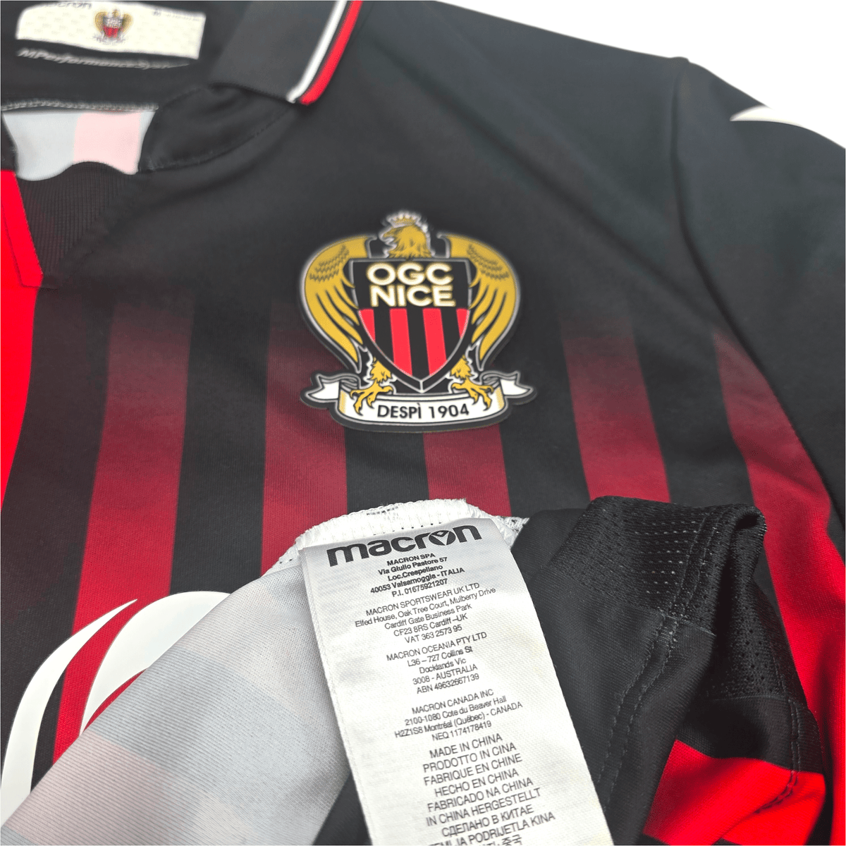 2022/23 Nice Home Football Shirt (M) Macron - Football Finery - FF303247