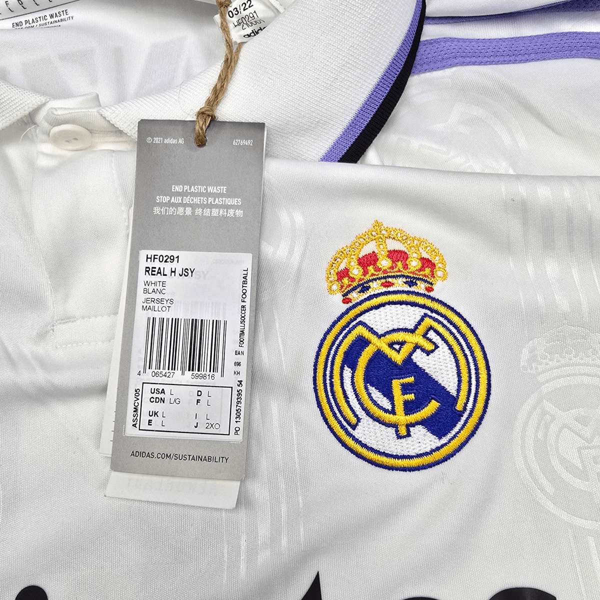 2022/23 Real Madrid Home Football Shirt (L) Adidas #9 Benzema (BNWTs) - Football Finery - FF300841