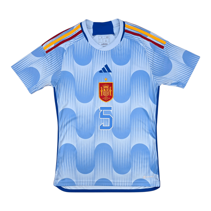 2022/23 Spain Away Football Shirt (S) Adidas 5 Sergio (Busquets) - Football Finery - FF300942