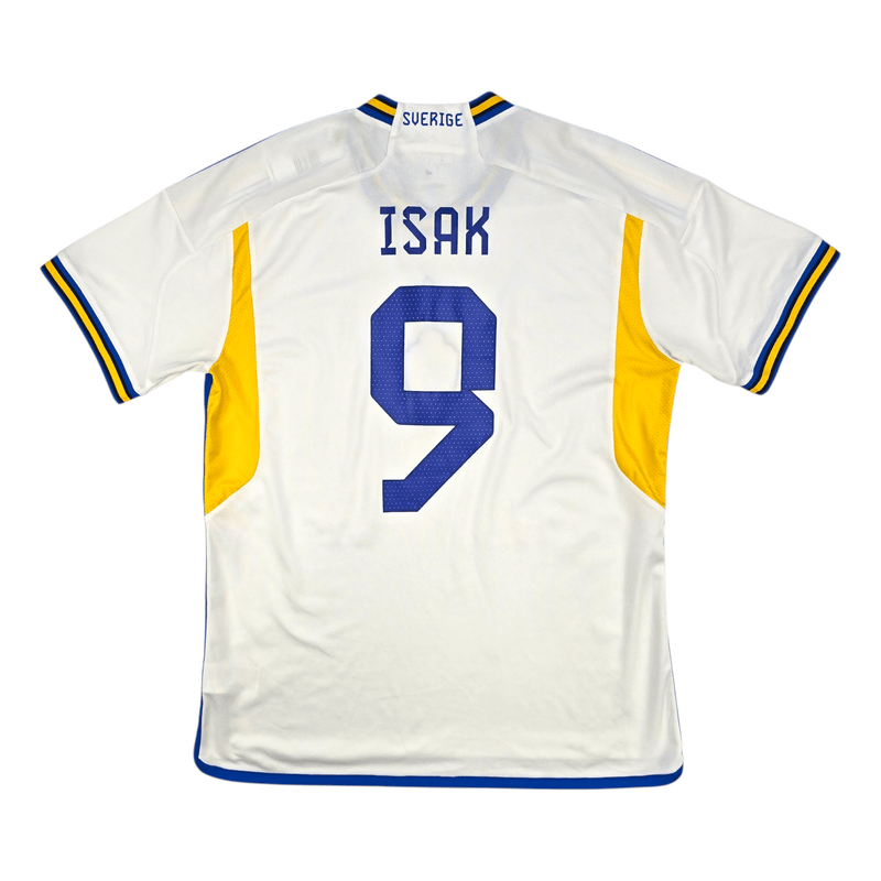2022/23 Sweden Away Football Shirt (L) Adidas 9 Isak - Football Finery - FF302505