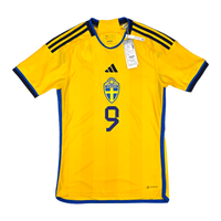 2022/23 Sweden Home Football Shirt (S) Adidas 9 Isak (BNWTs) - Football Finery - FF301696
