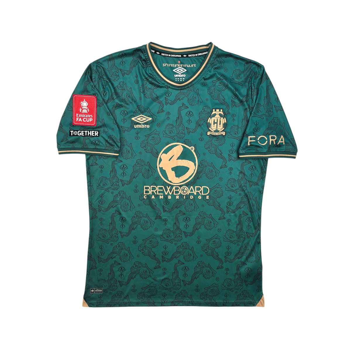 2024/25 Cambridge United Third Football Shirt (XL) Umbro 9 Nlundulu (Matchworn FA Cup) - Football Finery - FF303955