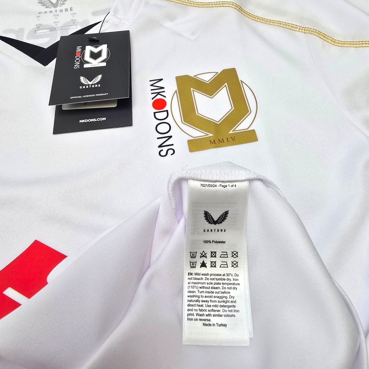 2024/25 MK Dons Home Football Shirt (L) Castore (BNWTs) - Football Finery - FF306493