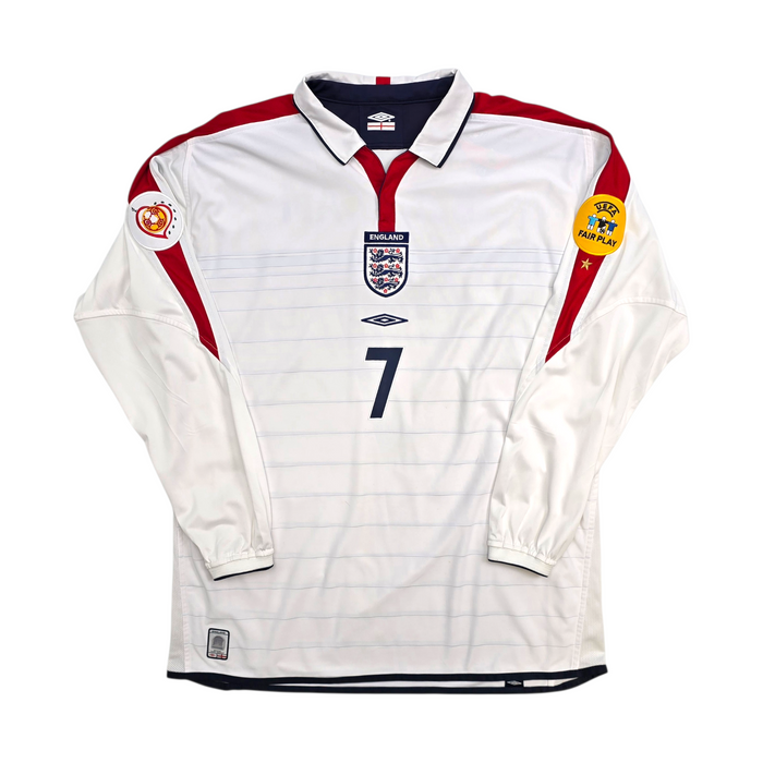 2003/05 England Home Football Shirt (XL) Umbro #7 Beckham