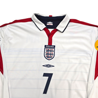 2003/05 England Home Football Shirt (XL) Umbro #7 Beckham