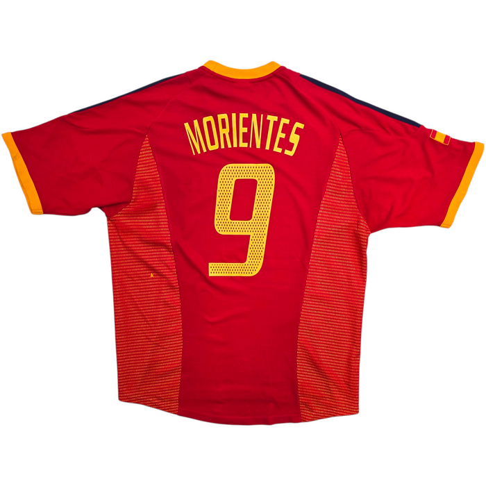 2002/04 Spain Home Football Shirt (L) Adidas #9 Moreintes
