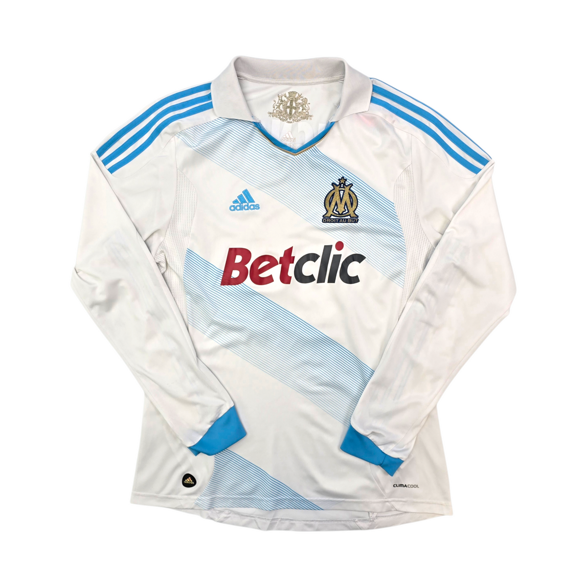 2011/12 Olympique Marseille Home Football Shirt (L) Adidas #10 Gignac
