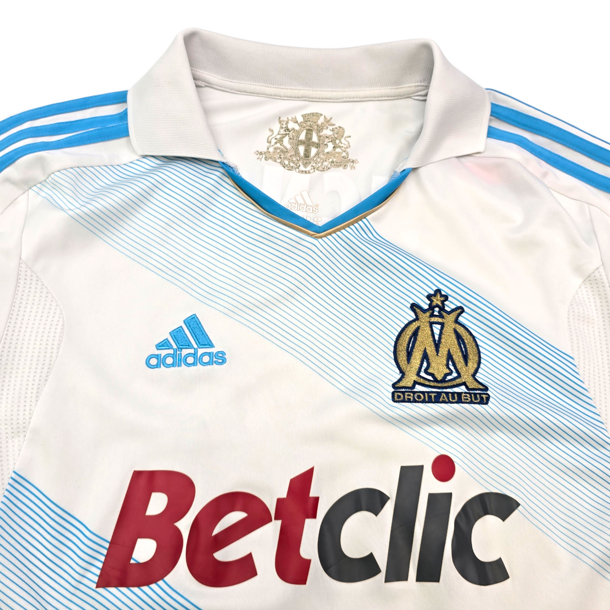 2011/12 Olympique Marseille Home Football Shirt (L) Adidas #10 Gignac