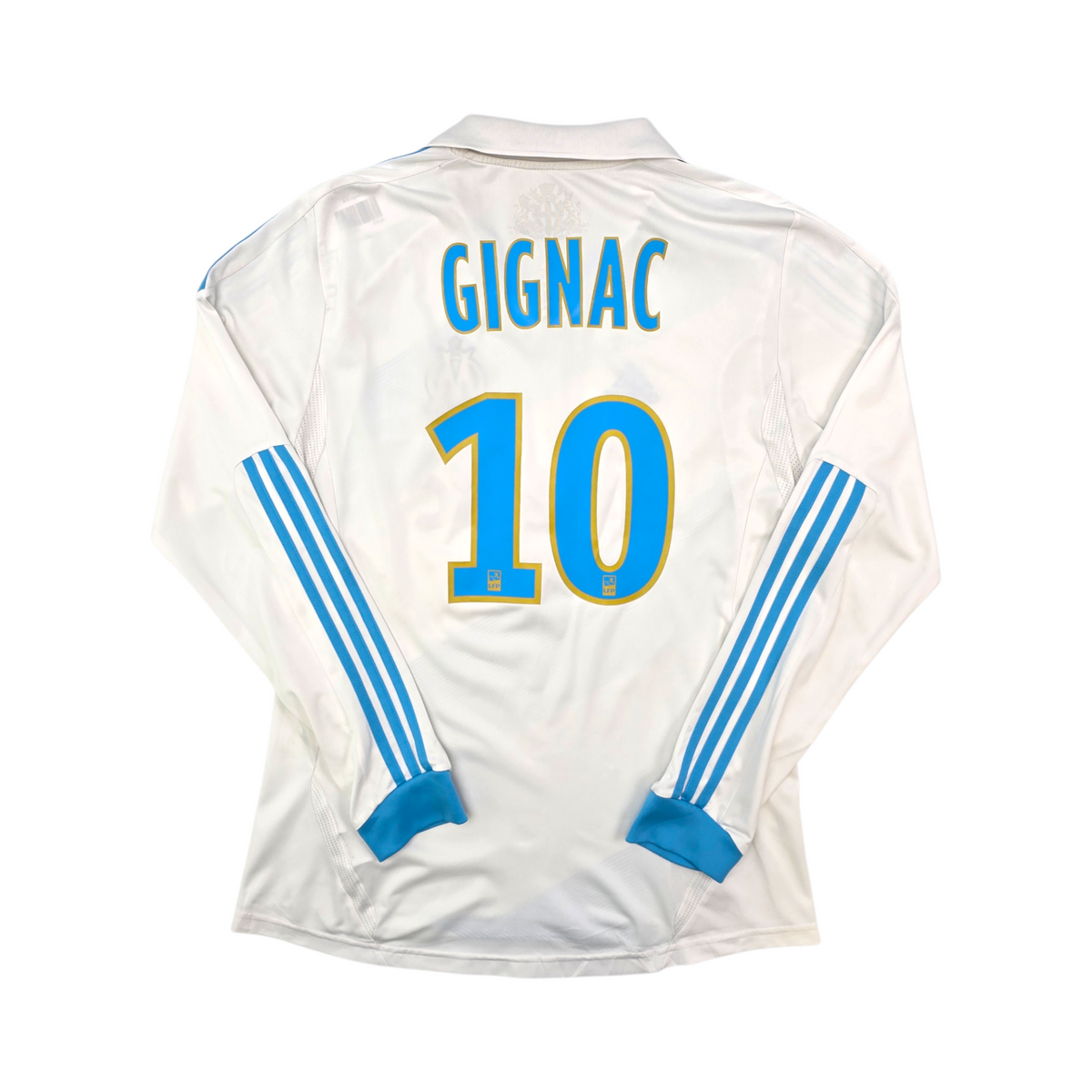 2011/12 Olympique Marseille Home Football Shirt (L) Adidas #10 Gignac