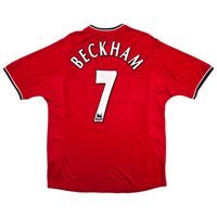 2000/02 Manchester United Home Football Shirt (L) Umbro #7 Beckham
